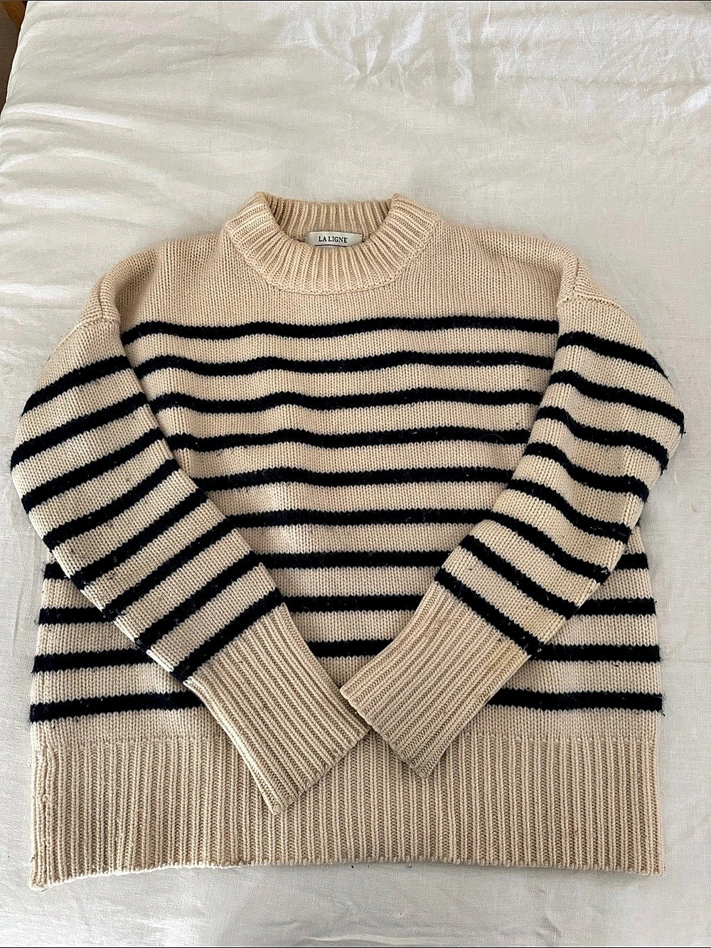 La Ligne Marin Sweater Striped Crewneck Beige & Black